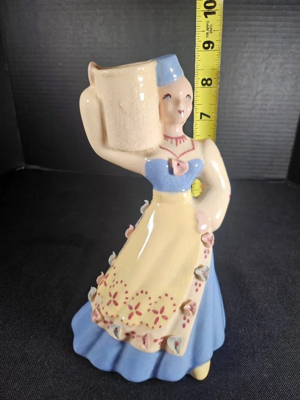 Weil Ware California Pottery Lady Planter Vase Figurine 1940s Country Girl